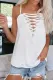 White Sweet Cross Lace V Neck Cami Top