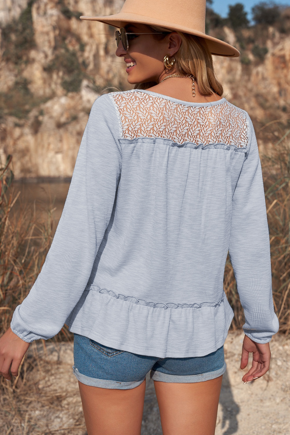 Lara Splicing Half Sleeve Top