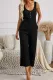 Black Pocketed Thermal Sleeveless Jumpsuit
