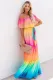 Rainbow Skies Off-the-shoulder Tiered Maxi Dress