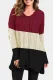 Black Colorblock Cable Knit Sweater with Slits