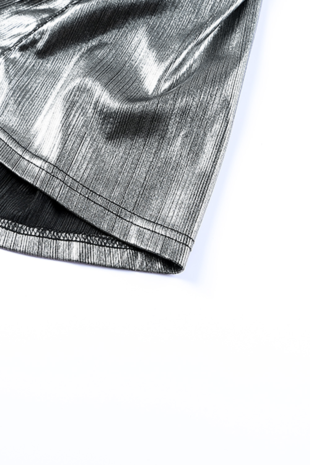 US$ 10.93 Drop-shipping Gray Spaghetti Strap V Neck Metallic Prom Mini ...