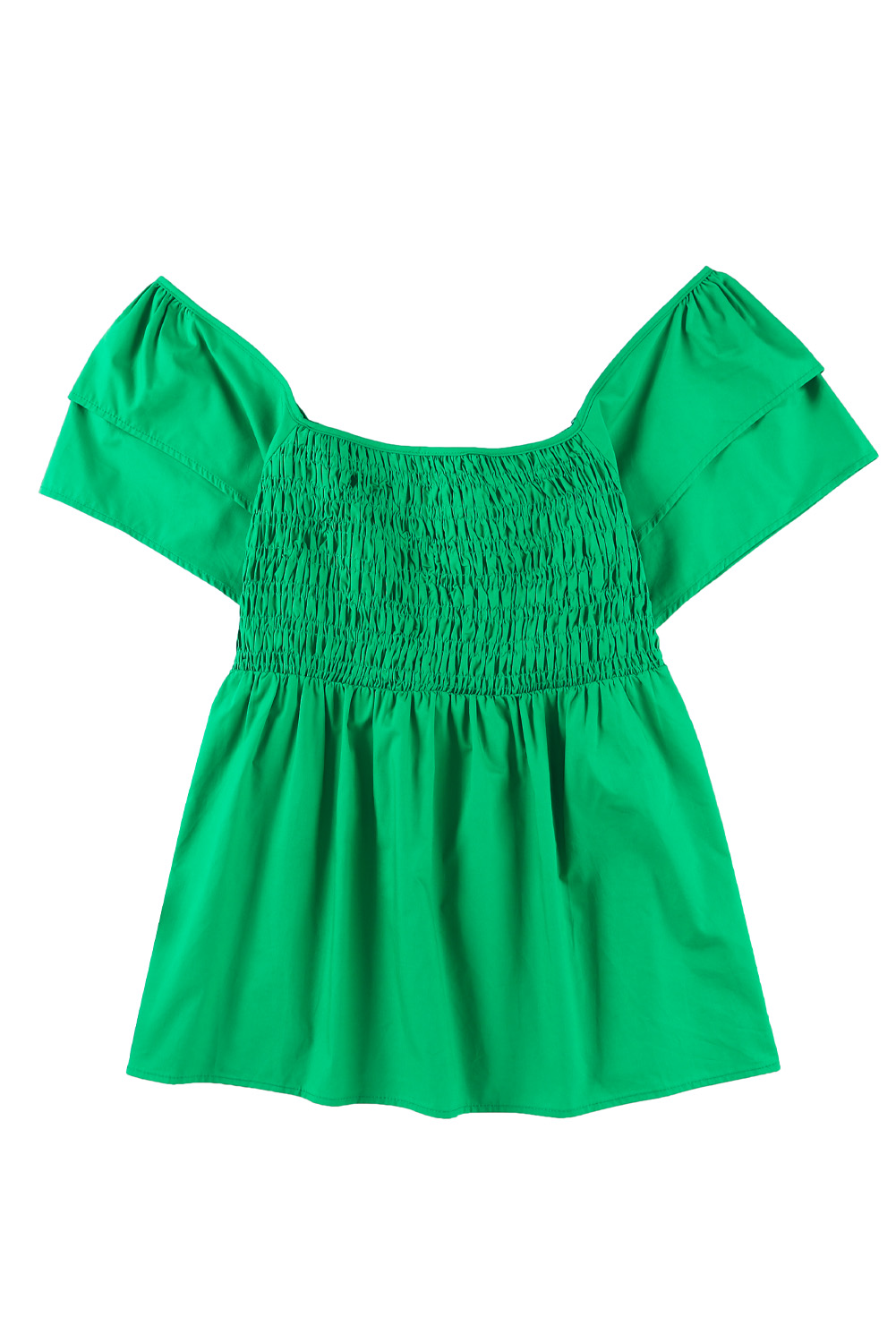 US$ 8.03 Drop-shipping Green Ruffle Tiered Short Sleeve Plus Size ...