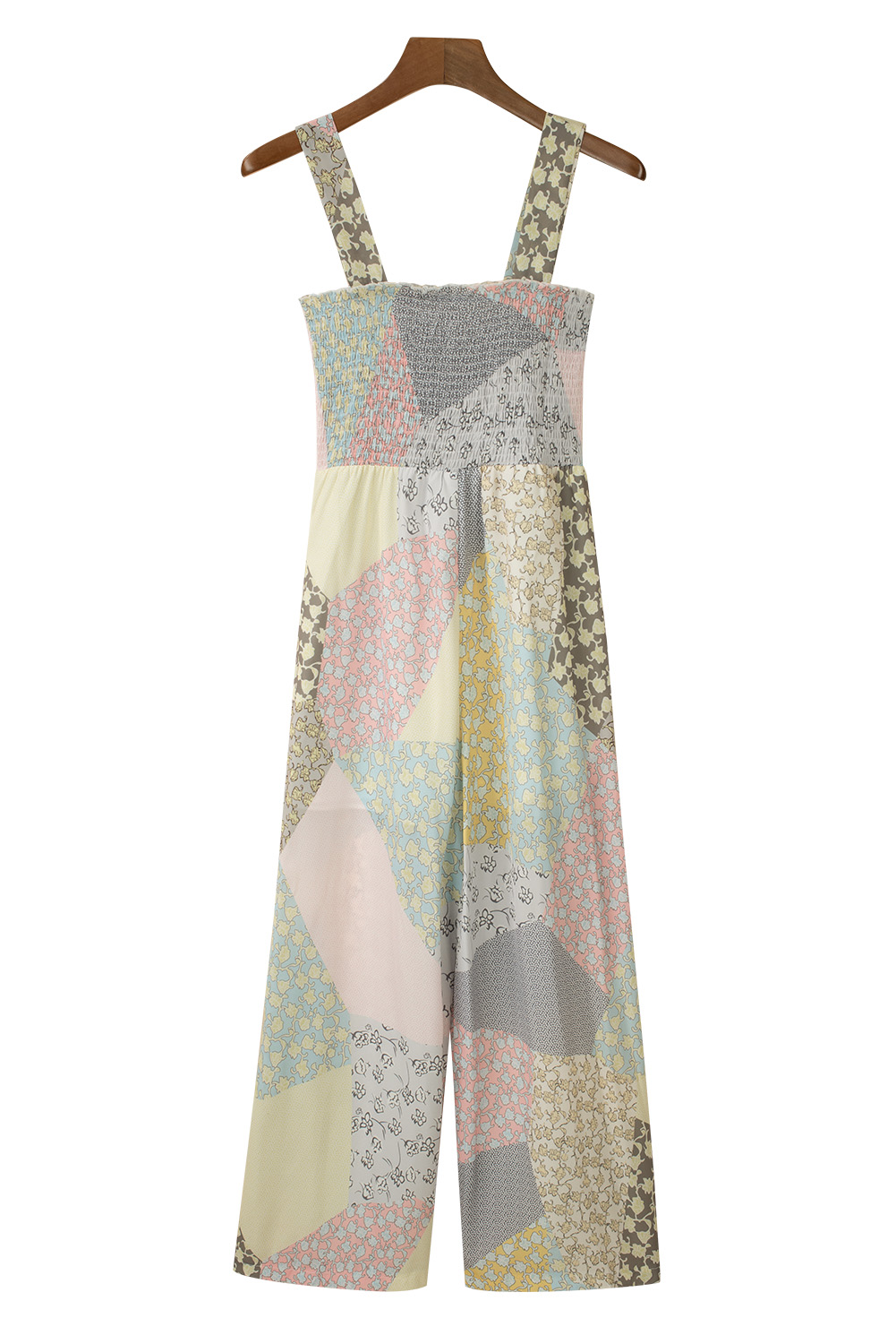 Mesh Patchwork One Piece Wide Leg Pants Jumpsuit