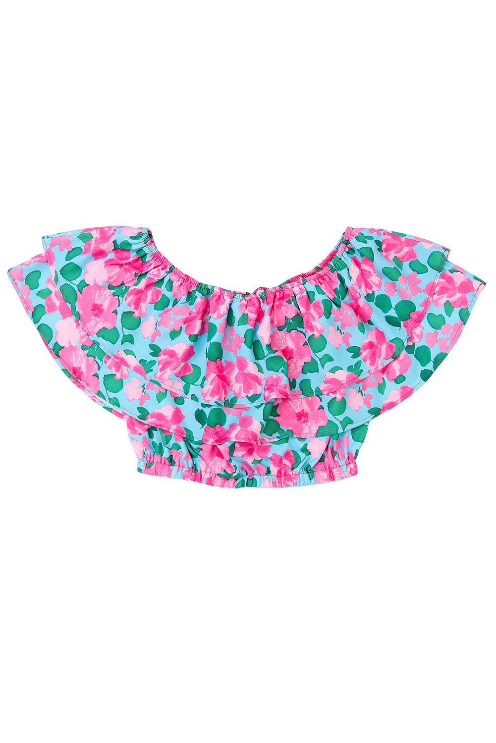 Floral Ruffle Sleeve Tiered Blouse