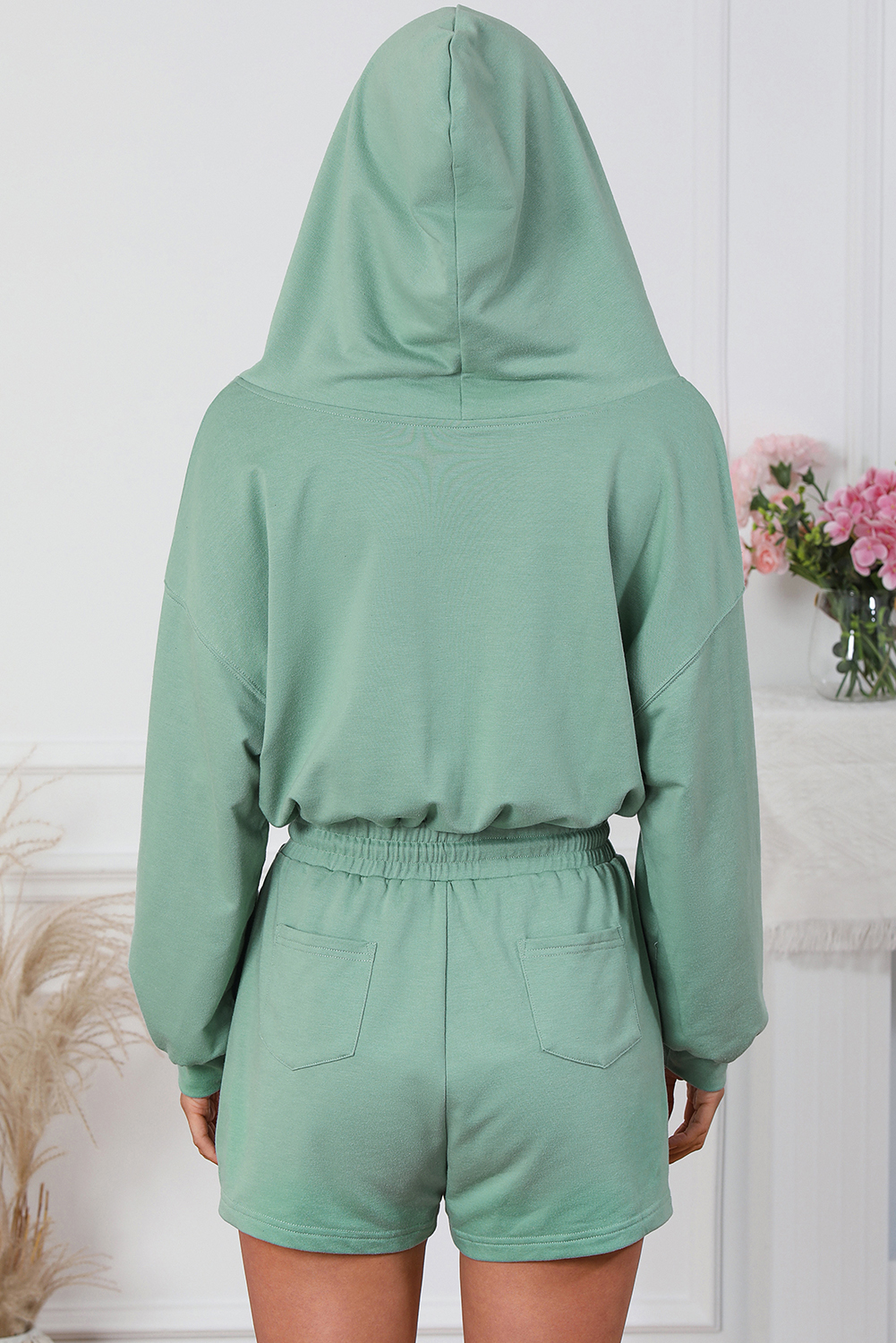 Umgee French Terry Collared Colorblock Romper main image 0