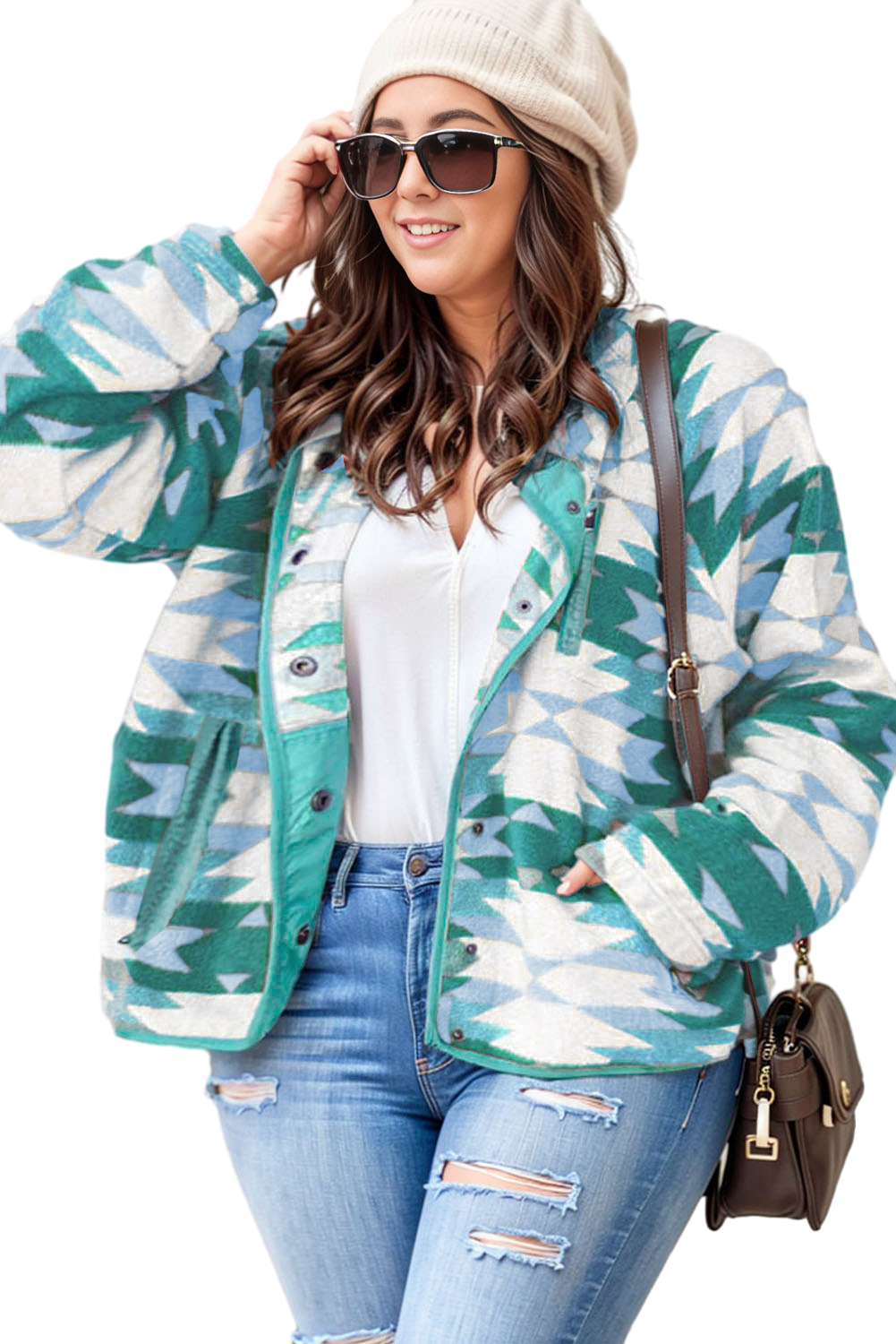 High Perspective Geometric Fleece Jacket main image 1