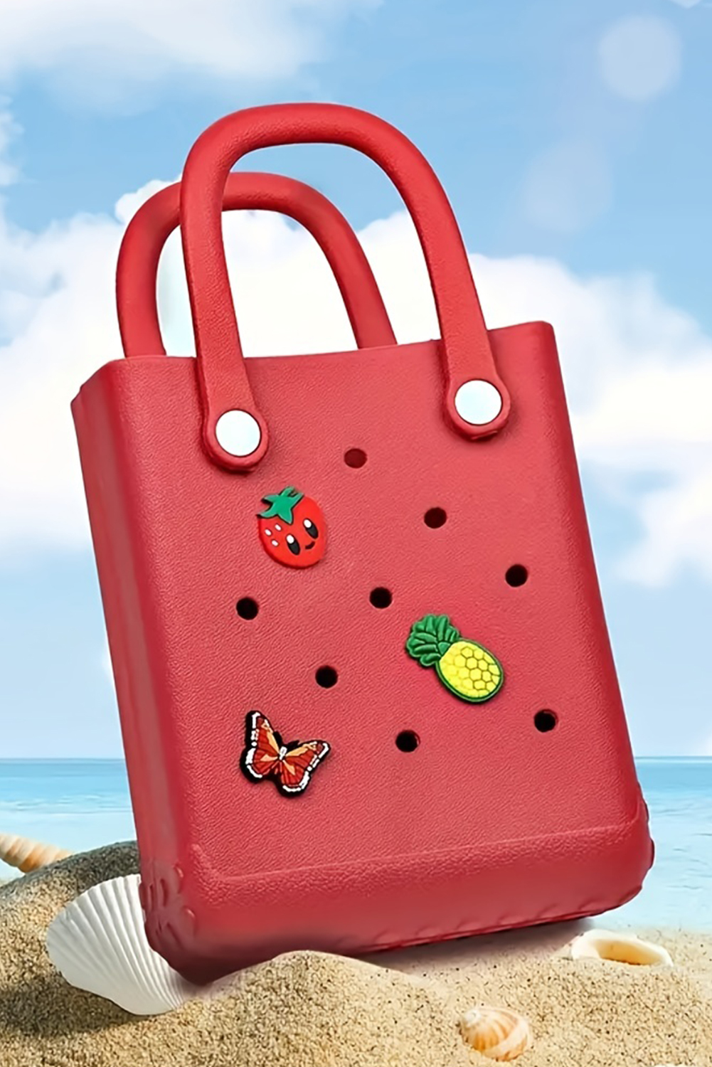 Towelling Tote Bag in Fiery Red main image 0