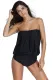 Black Wirefree Blouson Tankini 2pcs Swimsuit