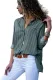 Olive Green Striped Button Detail Shirt for Women