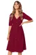 Burgundy Button Front Midi Dress with Pockets