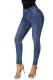 Retro Blue Designful Seam Accent Raw Hem Jeans