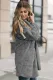 Gray Pocketed Faux Fur Longline Coat