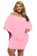 Plus Size Multiple Dressing Layered Pink Mini Poncho Dress