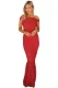 Red Bardot Lace Fishtail Maxi Dress
