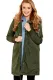 Army Green Fur Trim Hooded Longline Coat