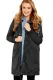 Black Fur Trim Hooded Longline Coat