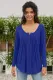 Blue Long Sleeve Button up Pleated Tunic