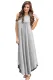 Light Gray Sexy Chic Sleeveless Asymmetric Trim Maxi Dress