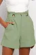 Green Frilled High Waist Shorts