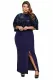 Blue Sequin Cape Plus Size Maxi Dress
