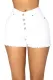White Close Fit High Waist Denim Shorts