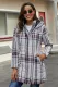 Gray Vintage Plaid Cotton Quilted Trench Coat