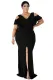Black Plus Size Flamous Mermaid Dress