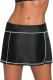 Mint Blue Stitch Trim Black Swim Skirt Bottom