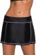 Rose Stitch Trim Black Swim Skirt Bottom