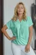 Green Road To Success Button Up Drape Blouse