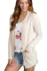 Creamy Knit Long Sleeve Cardigan Top with Pockets