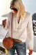 White Boho Embroidered V Neck long Sleeve Casual Top