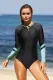 Green Sport Sculpt Long Sleeve Zip Front Rashguard Swimsuit