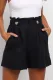 Black Frilled High Waist Shorts
