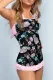 Pink Open Back Ruched Halter Top Shorts Tankini Set