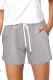 Gray Casual Drawstring Pocket Shorts