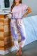 Multicolor Pocketed Tie-dye Knit Jumpsuit