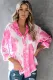 Pink Whirlwind Tie Dye Button Shirt with Pocket