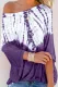 Purple Fashion Casual Tie Dye Print Blouse