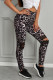 Floral Hollow Out Leopard Printed Skinny Leggings
