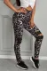 Floral Hollow Out Leopard Printed Skinny Leggings