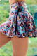 Multicolor Double-decker Tie-dye High Waist Sports Skirt Shorts