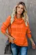 Orange Grid Pattern Turtleneck Sweater