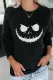 Black Crew Neck Pumpkin Print Halloween Sweatshirt