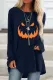 Blue Halloween Printed Pullover Long Sleeve Tunic Top