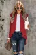 Red Sleeveless Cascade Open Front Draped Cardigan