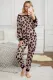 Pink Leopard Print Long Sleeve Pants Loungewear Set