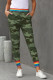 Rainbow Stripe Green Camo Casual Pants