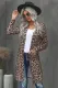 Brown Leopard Print Open Front Pocketed Cardigan